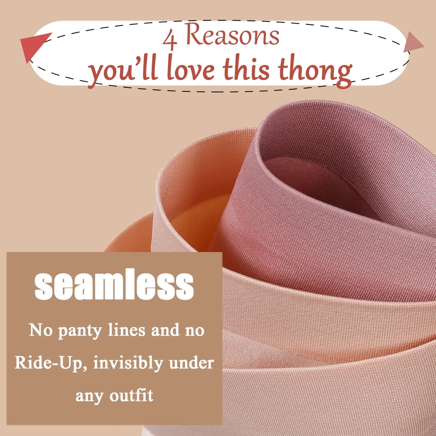 No Show Panties for Women Seamless Breathable Underwear Invisible Hipster Thong 6 Pack XS-XL